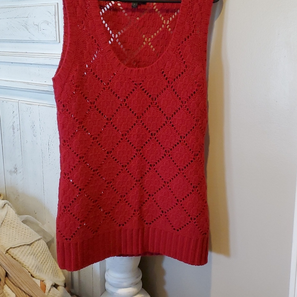 Maroon vest or crochet tank sweater top